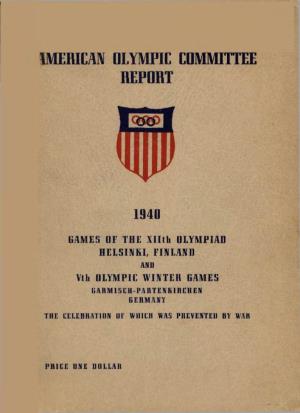 Armerican Olympic Committee Report 1940