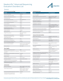 Newborndxtm Advanced Sequencing Evaluation Disorders List