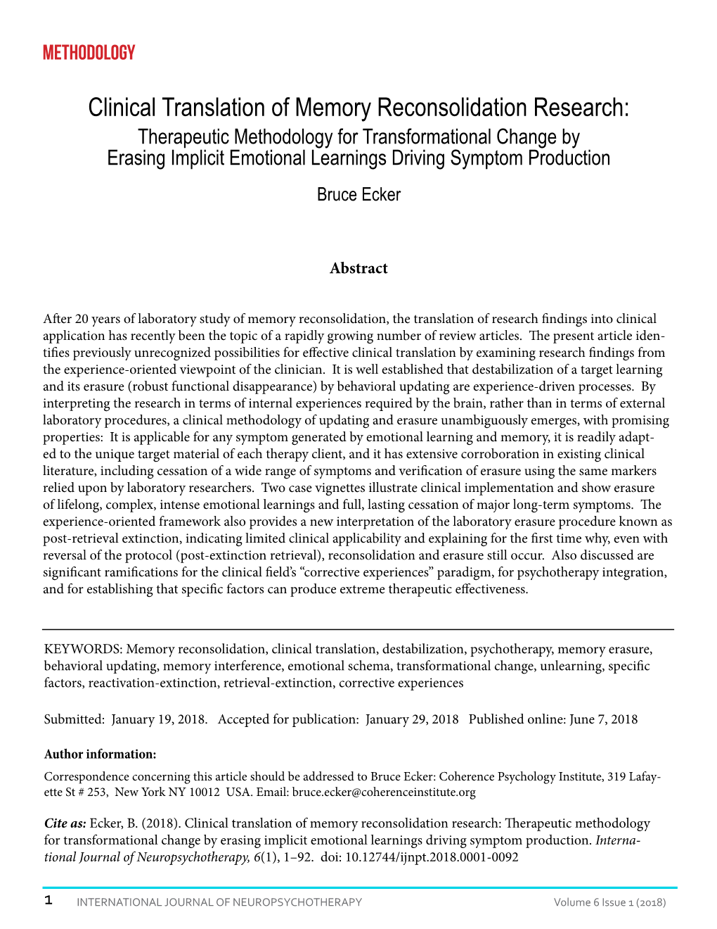 Clinical Translation of Memory Reconsolidation Research