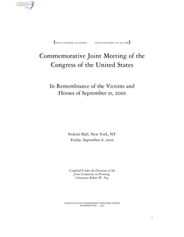 Commemorative Joint Meeting of the Congress of the United States