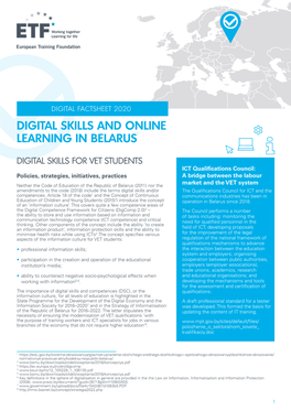 Digital Skills and Online Learning in Belarus