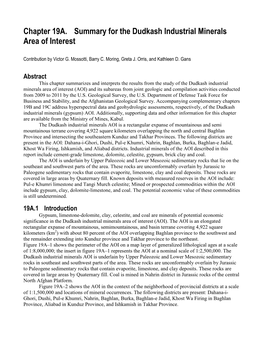 Summary for the Dudkash Industrial Minerals Area of Interest