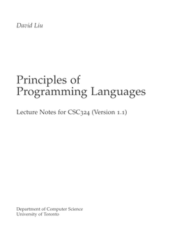 Principles of Programming Languages