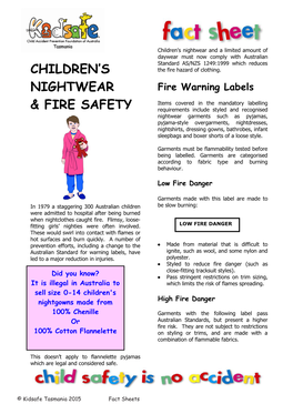 Children's Nightwear & Fire Safety