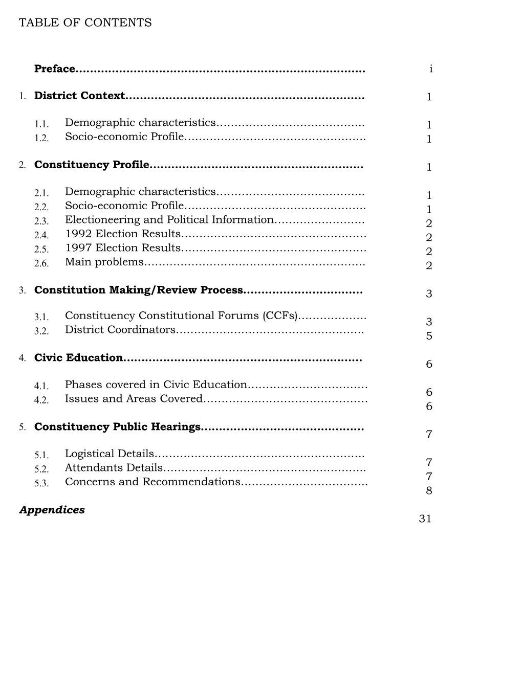 Table of Contents