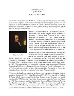 (1757-1822) This Month's Essay Discusses the Life and Works Of