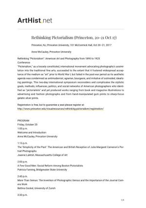 Rethinking Pictorialism (Princeton, 20-21 Oct 17)