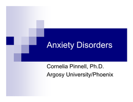 Anxiety Disorders