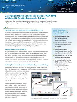 Classifying Petroleum Samples with Waters SYNAPT HDMS and Omics