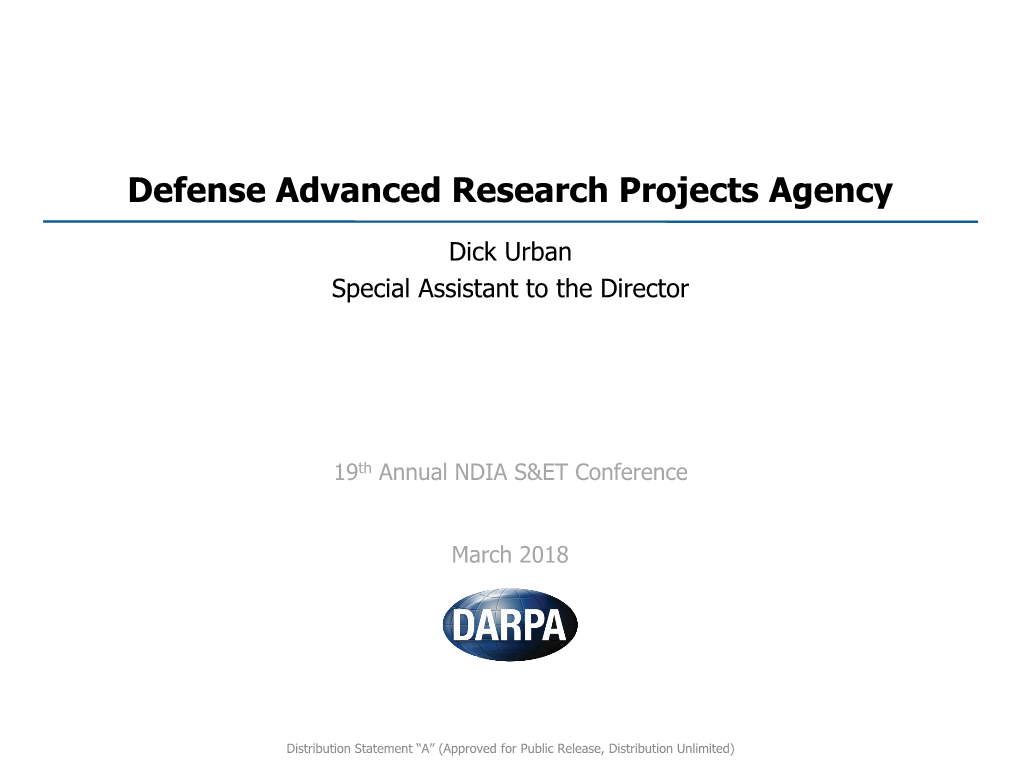 DARPA Strategic Overview