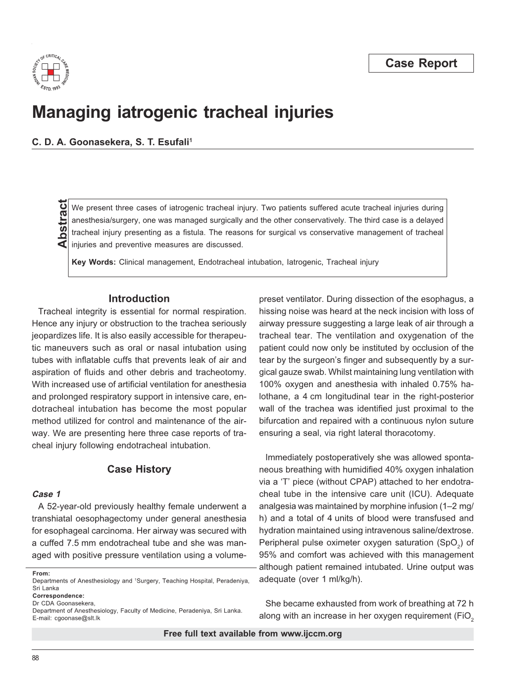 Managing Iatrogenic Tracheal Injuries