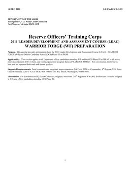 Reserve Officers' Training Corps