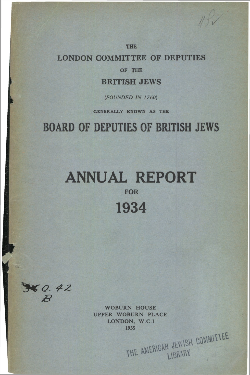 Annual Report for 1934