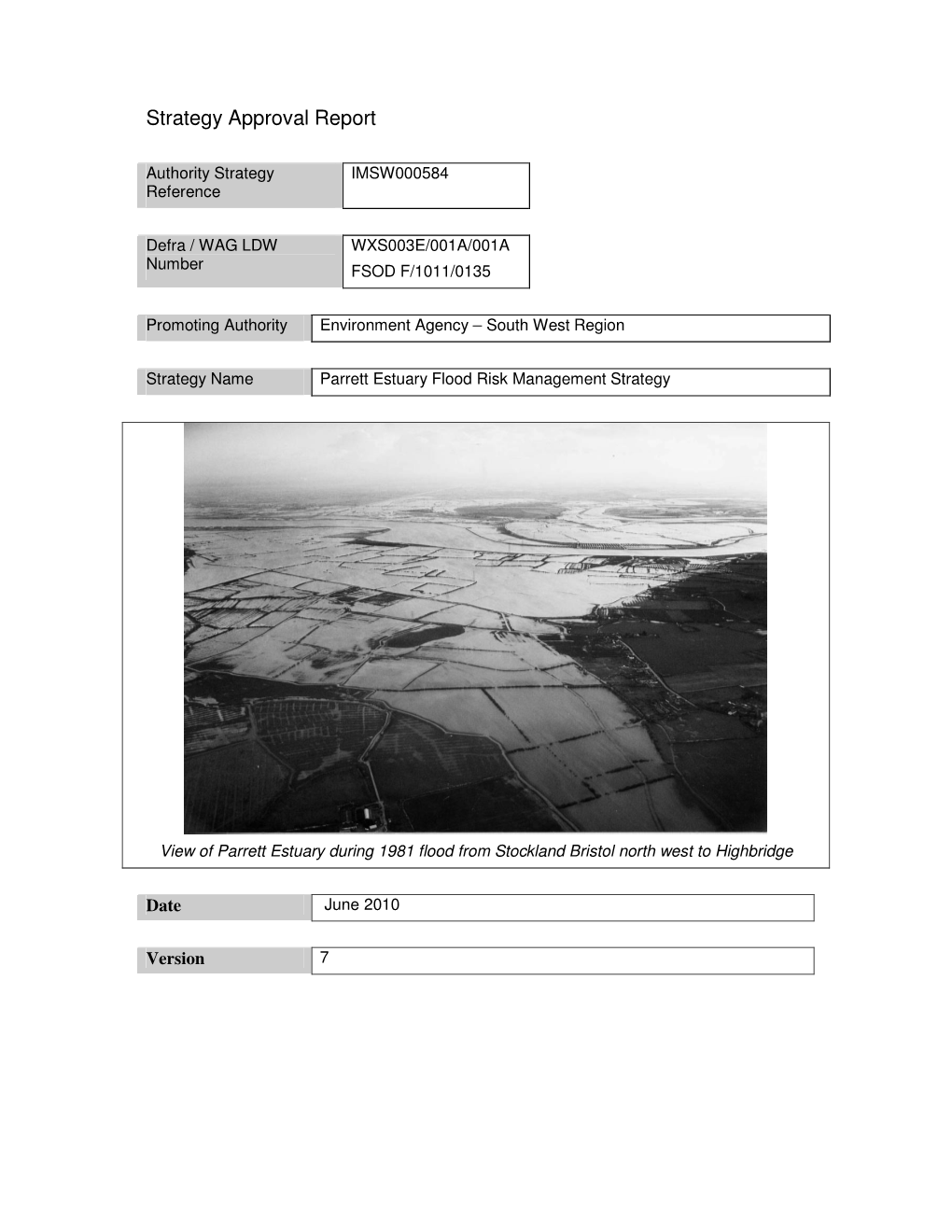 Parrett Estuary Flood Risk Management Strategy