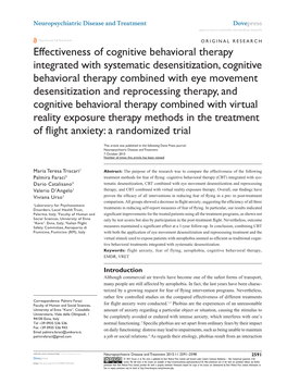 Effectiveness of Cognitive Behavioral Therapy Integrated with Systematic