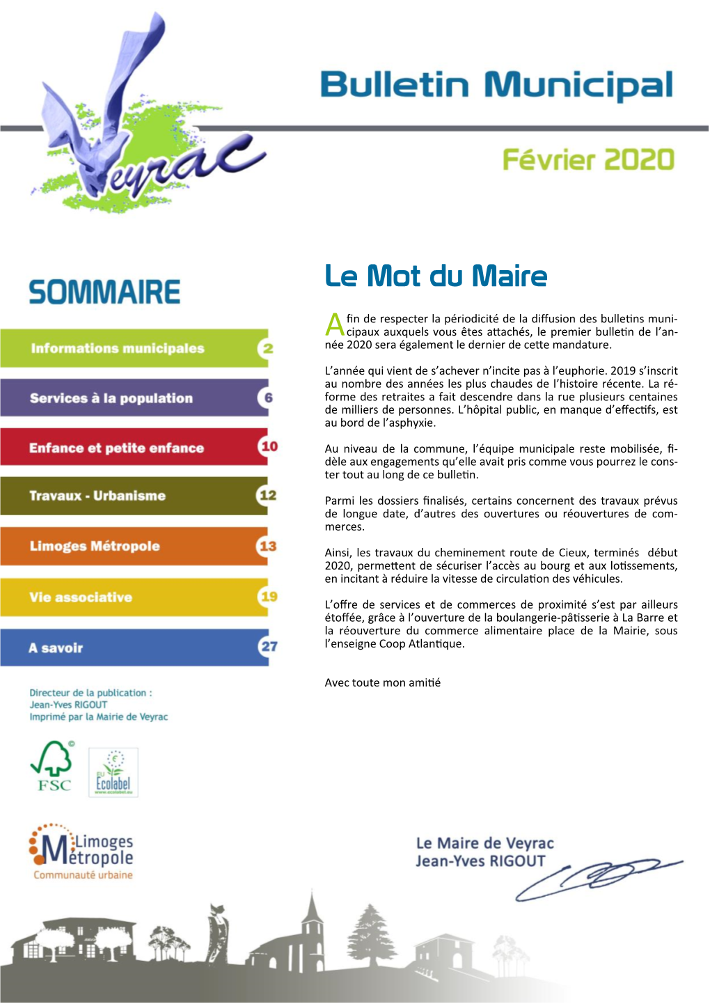 Le Mot Du Maire