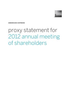 Proxy Statement for 2012 Annual Meeting of Shareholders Our Values Our Blue Box Values Reflect Who We Are and What We Stand for As a Company