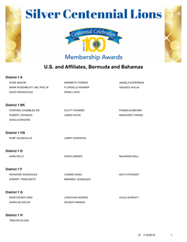 U.S. and Affiliates, Bermuda and Bahamas