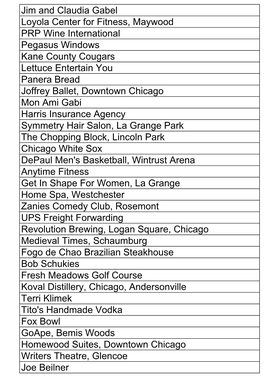 Souper Bowl Prize Donors