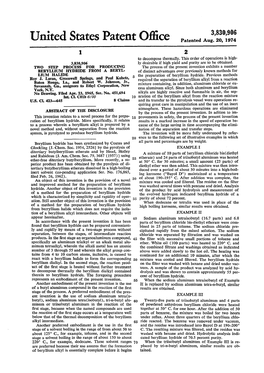 United States Patent Office Patented Aug