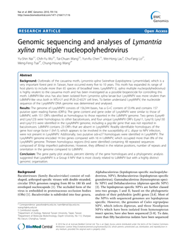 Genomic Sequencing and Analyses of Lymantria Xylina Multiple