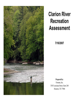 Clarion River Recreation Assessment