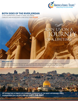 Both Sides of the River Jordan 12 Days Inspirational Journey to Israel and Jordan Complete Land Package with 5 Star Hotels from $3,025