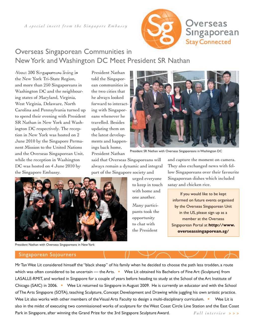 Overseas Singaporean Communities in New York and Washington DC Meet President SR Nathan