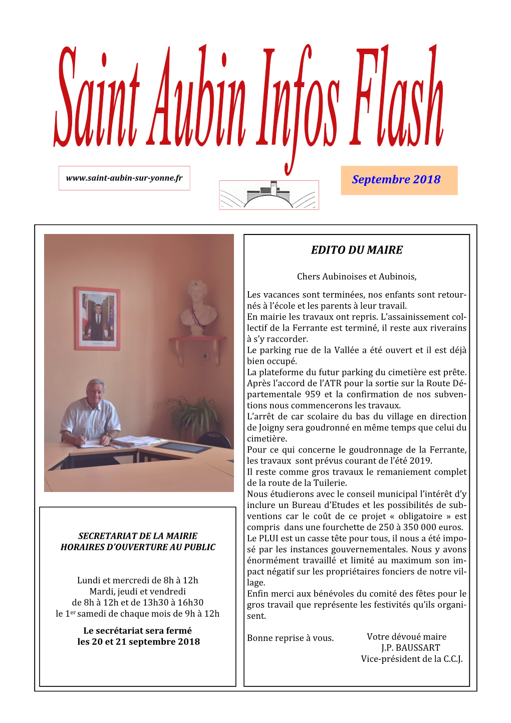Saint Aubin Infos Flash Septembrec2018