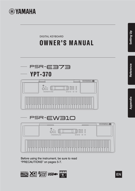 PSR-E373 Owner's Manual