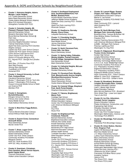 Appendix A: DCPS and Charter Schools by Neighborhood Cluster