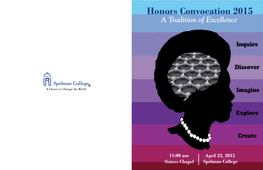 2015 Honors Convocation Program
