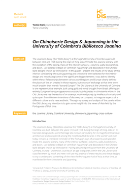 On Chinoiserie Design & Japanning in the University of Coimbra's
