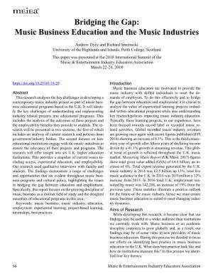 Bridging the Gap: Music Business Education and the Music Industries