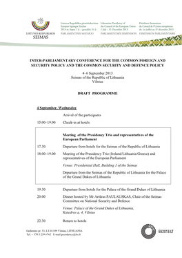 Inter-Parliamentary Conference for the Common Foreign and Security Policy and the Common Security and Defence Policy