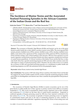 The Incidence of Marine Toxins and the Associated Seafood Poisoning Episodes in the African Countries of the Indian Ocean and the Red Sea