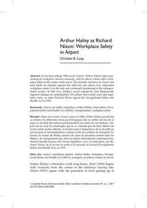 Arthur Hailey As Richard Nixon: Workplace Safety in Airport Christian B