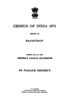 District Census Handbook, 14 Nagaur, Part X a & X B, Series-18
