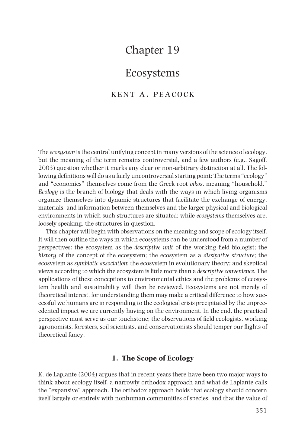 Chapter 19 Ecosystems Kent A