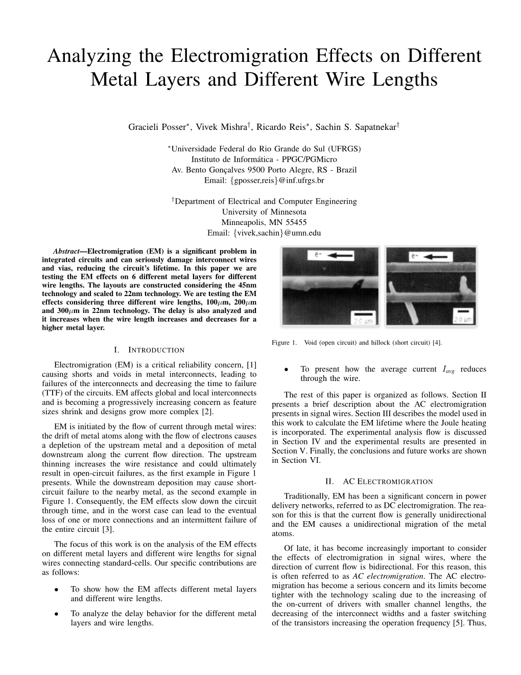 Analyzing the Electromigration Effects on Different Metal Layers and Different Wire Lengths