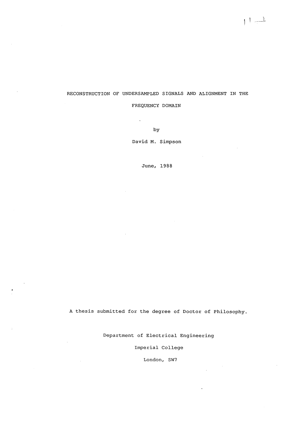 Reconstruction of Undersampled Signals and Alignment in The