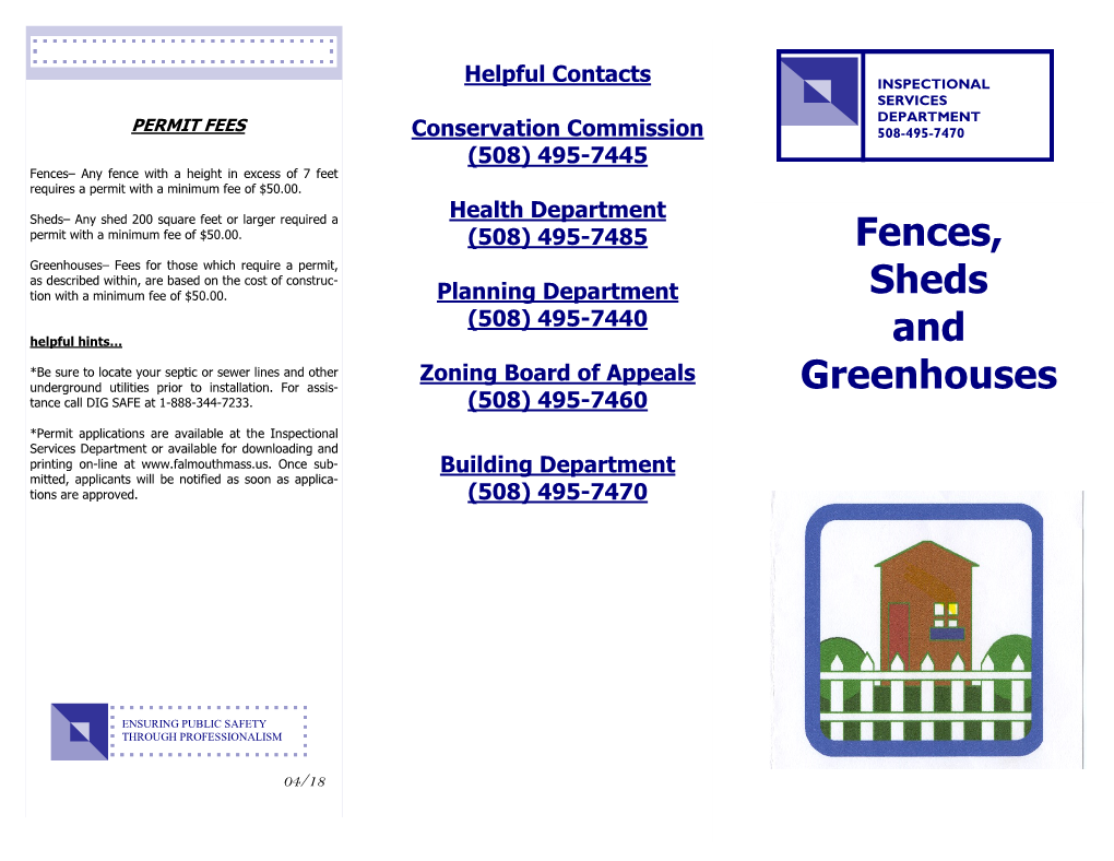 Fences, Sheds and Greenhouses