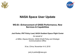 NASA Space User Update