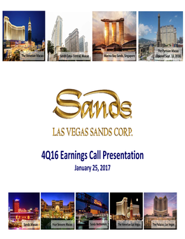4Q16 Earnings Call Presentation January 25, 2017