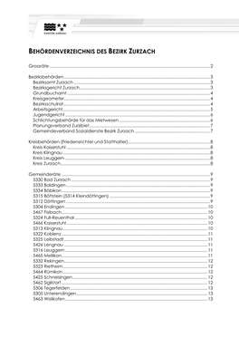 Behördenverzeichnis Des Bezirk Zurzach