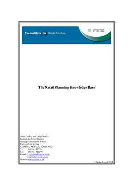 The Retail Planning Knowledge Base