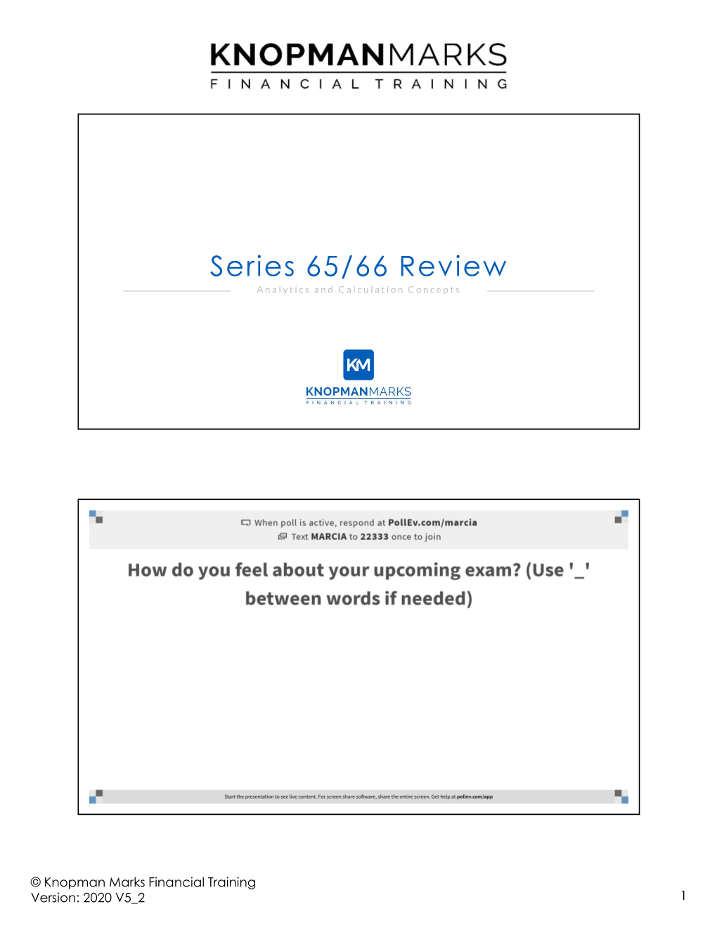 Series 65/66 Review Analytics and Calculation Concepts