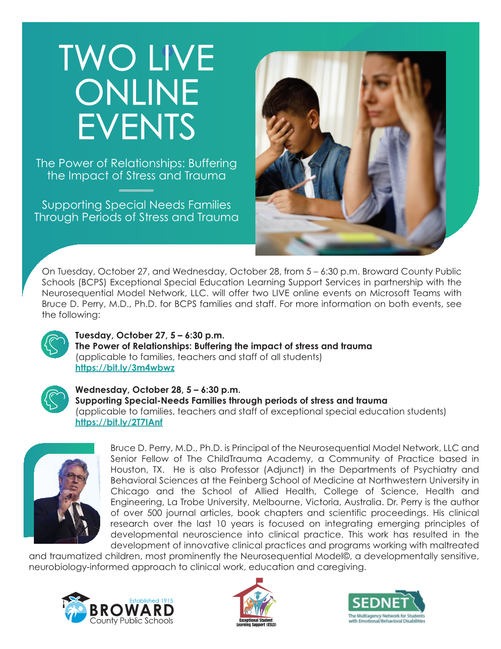 Two Online Events with Dr Perry