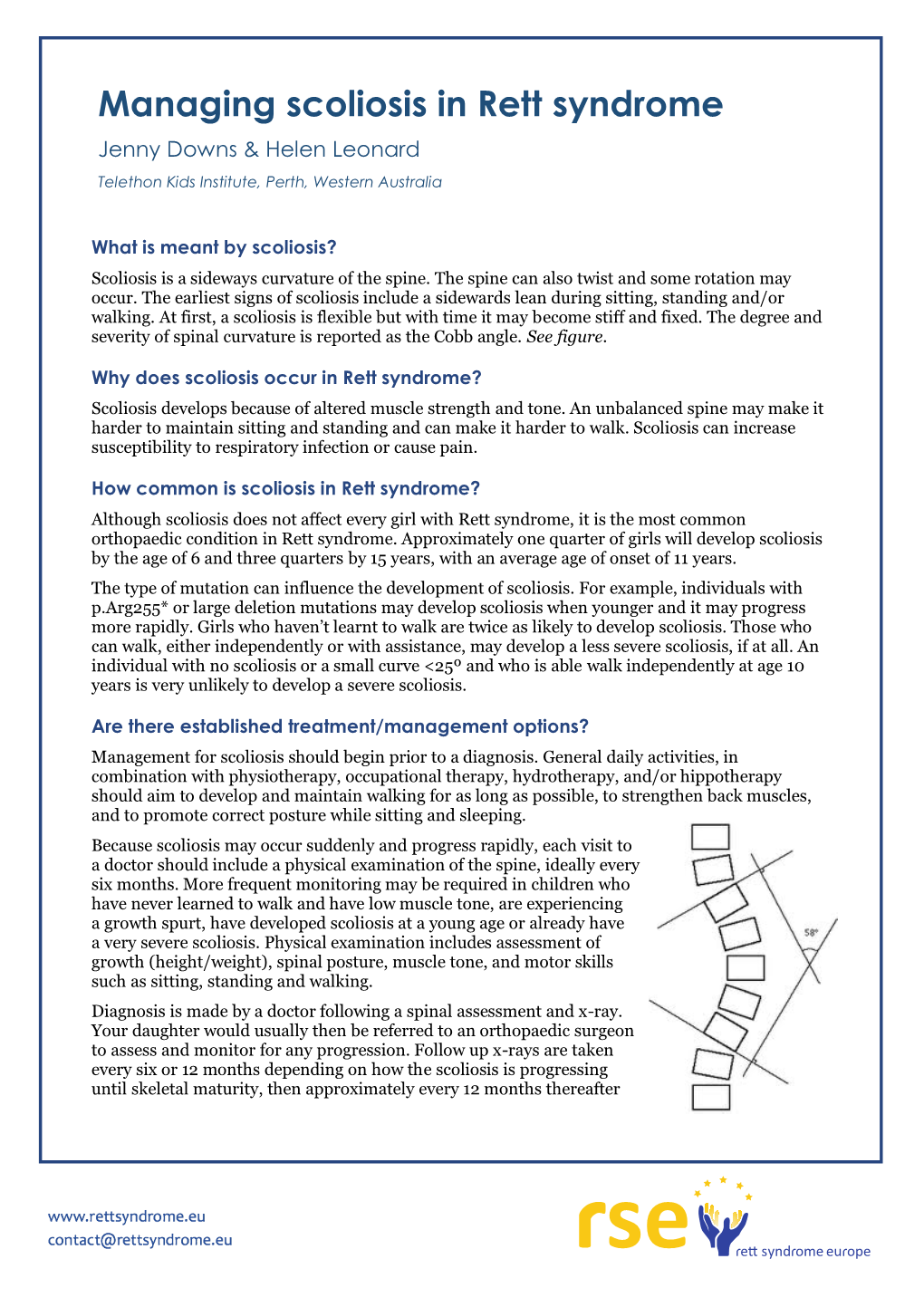 Managing Scoliosis in Rett Syndrome