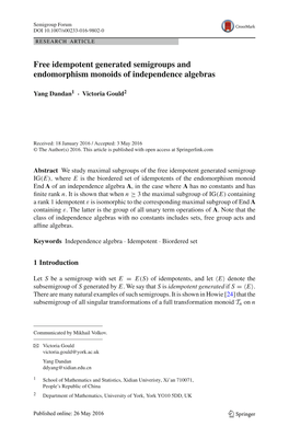 Free Idempotent Generated Semigroups and Endomorphism Monoids of Independence Algebras